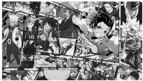 WAIFUWORLD SHOP Anime Mauspad Anime All-Stars (Design #1) | Gaming Mousepad mit genähten Rändern | robust & rutschfest | Mouse Pad mit Anime All-Stars (Design #1) Motiv (61 x 35 cm)