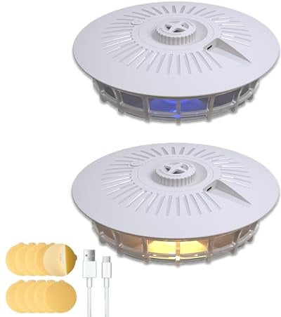 Flohfalle mit 4 Modi LED Leicht Flohfallen für Wohnung Flohlichtfalle für Teppiche, Bettwäsche (2)