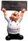 Kleiner Koch Dekoration Schreibtisch Chef Sammlerstück Figur Willkommensbrett Plakette Chef Kreidetafel Retro Shop Willkommensschild Geschirr Vintage Message Board Kunstharz
