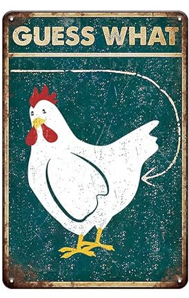 Lustiges Blechschild im Vintage-Stil, Hühnerstall-Zubehör, lustige Schilder für Bauernhaus, Outdoor, Zuhause, Tor, Zaun, Hof, 20,3 x 30,5 cm