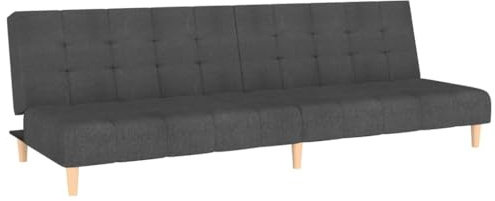 vidaXL Schlafsofa 2-Sitzer, Schlafcouch für Wohnzimmer Heimkino Büro, Gästebett mit Holzrahmen, Sofabett Tagesbett Couch Sofa Ausziehbar, Dunkelgrau Stoff