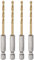 sourcing map 4pcs 1/4 Hex Shank Drill Bits 3mm Titanium Drill Bits Set M35 High Speed Steel Twist Drill Bit 80mm Long Fully Ground for Wood, Stainless Steel, Metal, Plastic Plastic