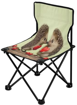 JUMBEAR Sedia da campeggio pieghevole per adulti e bambini, sedia pieghevole leggera adatta per esterni. Sedie per spiaggia, prato, campeggio, pesca e giardino, riccio, coppie e amore