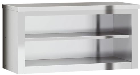 vidaXL Armario de Pared de Cocina con Estante Acero Inoxidable