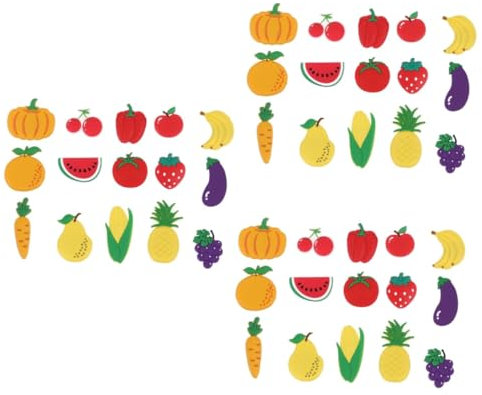 Housoutil Wandaufkleber 45 Stk Obst-Kühlschrankmagnete slico aufkleber Unterrichts-Whiteboard-Magnet Werkzeugmagnet aufkleber er Kühlschrankaufkleber magnetischer Aufkleber Gemüse Tafel