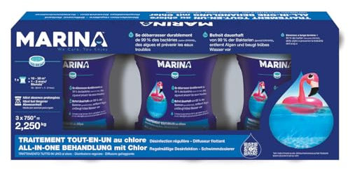 Marina Lot de 3 - Traitement Tout-en-Un au Chlore en diffuseur Flottant pour 10 à 30 m