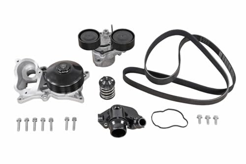 VAICO V20-50103-BEK Wasserpumpe + Zahnriemensatz mit Spannarm Spannrolle mit Dichtungen Kompatibel mit BMW 5 Touring F11 5 Limousine F10 X3 F25 X5 E70 X5 F15, F85 | V20-50103-Bek passend für 5 6 7 X3 X4 X5 X6 |
