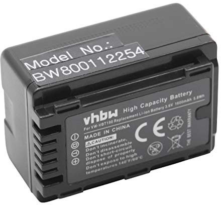 vhbw 1x Akku kompatibel mit Panasonic HC-W570, HC-VXF999, HC-VXF1 Videokamera Camcorder (1600 mAh, 3,6 V, Li-Ion) + Infochip