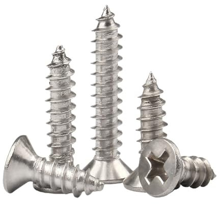 MIKFESPO 50pcs M1 M1.2 M1.4 M1.7 M2 Lenght 4-8mm Stainless Steel Standoff Phillips Countersunk Head Self-tapping Wood Small Laptop Nails Micro Screw Set(5mm,M1.2)