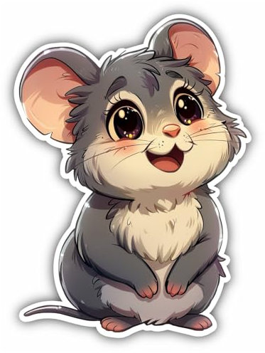 Samunshi® Süße Kawaii Maus als Sticker Anime Tiere Autoaufkleber für Motorrad Fahrrad Roller oder Auto Sticker Fahrrad Mtb Mountainbike Rennrad Cartoon Retro Aufkleber 7x10cm