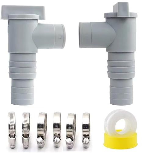 Lsydgn 2 Pièces Vanne Intex Raccord Piscine Vanne d Arret Piscine 32/38mm Intex Set of Pool Shut-Off Valve PVC Hose 32 Mm Maintenance Pool Accessories Pool Maintenance Accessories