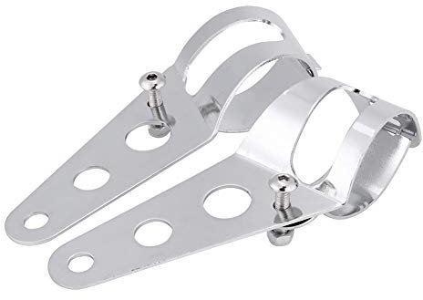 Support de Montage de Fourche, Kit de Serrage de Tube de Fourche de Support de Montage de Phare de Mm pour Chopper Cafe Racer (White)