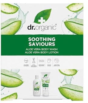 Dr Organic Aloe Vera Soothing Saviours Body Duo, with Body Wash & Lotion, Moisturising, All Skin Types, Natural, Vegan, Cruelty-Free, Paraben & SLS-Free, Recycled & Recyclable, Organic