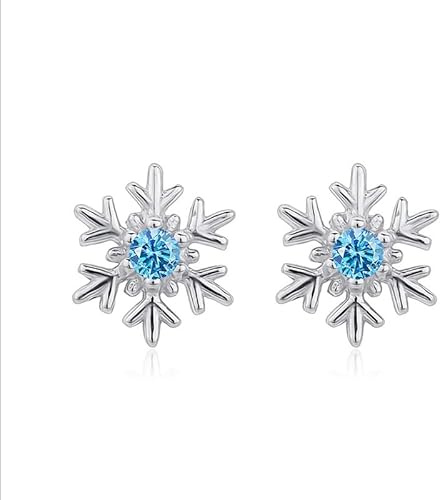 Ohrstecker Silber 925 Schneeflocke Ohrringe Kleine Ohrstecker für Damen Mädchen