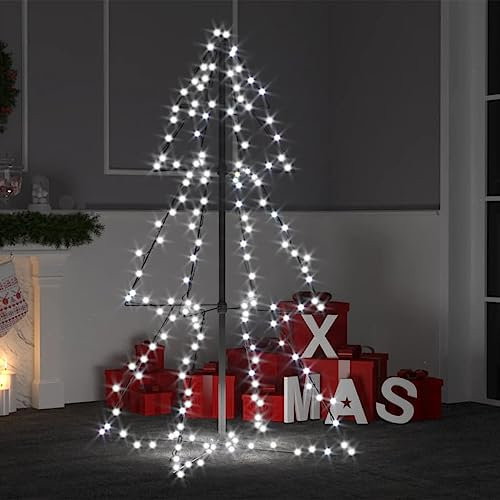 árbol de Navidad 160 Leds Inter y exter 78x120 cm,Árbol de Navidad Cónico con 160 Luces LED para Interior y Exterior Arboles de Navidad