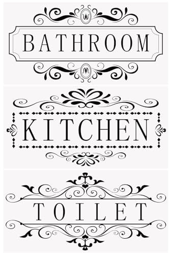 WANDIC 3 adesivi da parete con slogan da strofinare, impermeabili, perfetti per cucina, bagno, porta del WC
