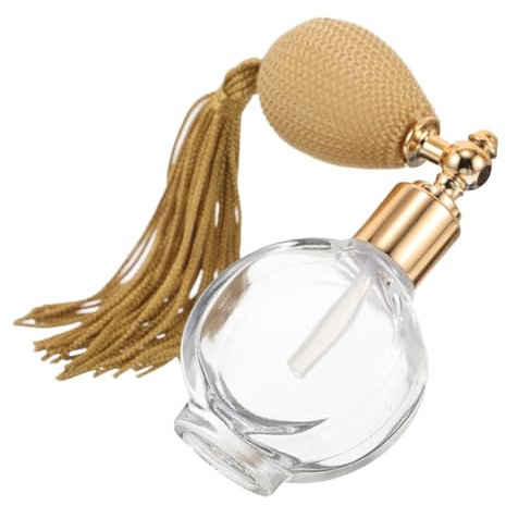 OFFIGAM Botella De Perfume Vintage Con Atomizador Frasco De Vidrio Refillable Con Bulbo y Borlas Para Viajes y Uso Casa
