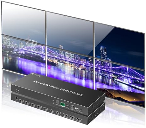 Techly 620409 Controller für Video Wall 3x3 HDMI 9 Kanäle Schwarz