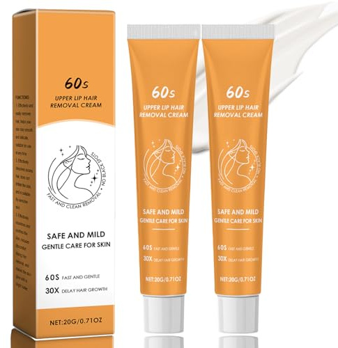 Haarentfernungscreme, 2PCS Gesichtshaarentferner für Frauen, Enthaarungscreme Gesicht, Oberlippe Haarentfernungscreme, Haar Entfernungs Creme für Gesicht und Körper, Sanfte und Schnelle Haarentfernung