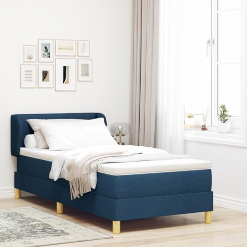 Teenpull Boxspringbett mit Matratze, Blau, 90x190 cm, Stoff, Einzelbett, Federkern, Polsterbett, Schlafzimmer, Modern
