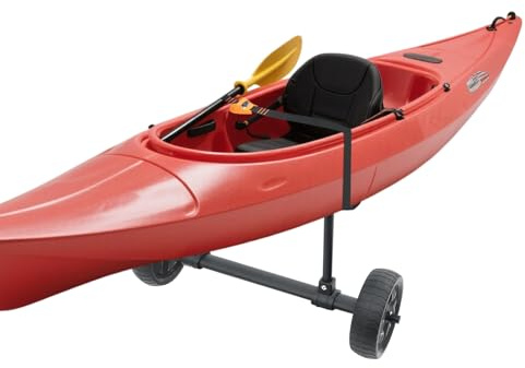 Caskunbsy Kayak, carrello per canoe e paddleboard, regolabile (28 cm), portata 99 lbs, ruote grandi da 20 cm, per sabbia/erba