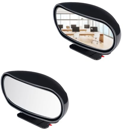 2 Stück Sicherheitsspiegel für Cubicle Desk,Konvexspiegel Toter Winkel Spiegel Verstellbarer Winkel HD-Glas Rückspiegel Selbstklebend,um bei der Arbeit im Büro oder im Auto Nach Hinten zu Sehen