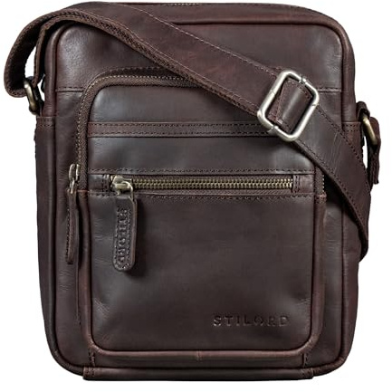 STILORD Rayo Kleine Herrenhandtasche Leder Umhängetasche Herren Ledertasche Klein Vintage Männerhandtasche zum Umhängen Crossbody Schultertasche Echtleder Messenger Bag Farbe:schwarz