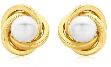 Carissima Gold Damen 9k (375) Gold 9 mm Knoten und Perle Ohrstecker