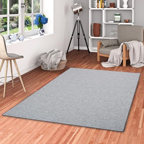 STRONG Feinschlingen Velour Teppich Silbergrau in 24 Größen