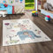 Maui Kinder Teppich Kids Lustige Tiere Creme Bunt in 3 Größen