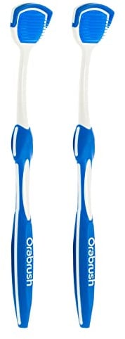DenTek Orabrush Tongue Scraper, Gentle Tongue Cleaner Brush for Fresh Breath, 2 Count