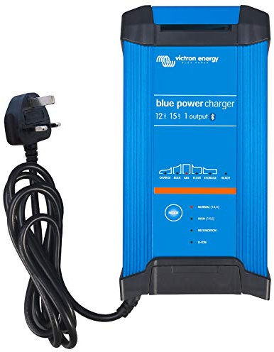 Victron 15A 12V Blue Smart IP22 mains battery charger with Bluetooth connectivity - Lithium battery compatibility (UK plug)