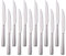 Meisha Harley Pattern Steak Knives, Silver Steak Knife Set of 12 Stainless Steel Kitchen Table Knife, Professional Serrated Steak Knives for Multipurpose