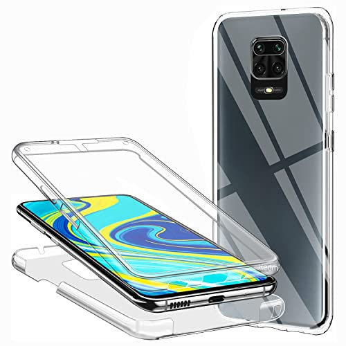 Coque pour Xiaomi Redmi Note 9S / Redmi Note 9 Pro 360 Degrés Protection, Transparente Souple Mince Étui en Silicone TPU Front et PC Retour Anti-Scratch Anti Choc Bumper Full Body Housse Cas