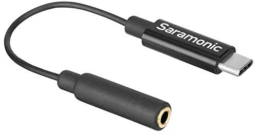 Saramonic SR-C2003 Female 3.5mm TRS to USB-C Stereo or Mono Microphone & Audio Adapter Cable to Record into iPhone 15, Android Mobile Devices, Computers, new iPad & more