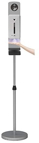 Distributeur Auto Gel sur Pied Télescopique Gris H.157 cm