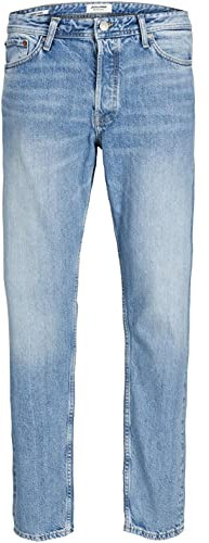 JACK & JONES Straight Leg Jeans Loose Fit Relaxed Denim Vintage Style mit Knopfleiste JJICHRIS JJORIGINAL, Farben:Blau,Größe Jeans:W30 L30,Z - Länge L30/32/34/36/38:L30