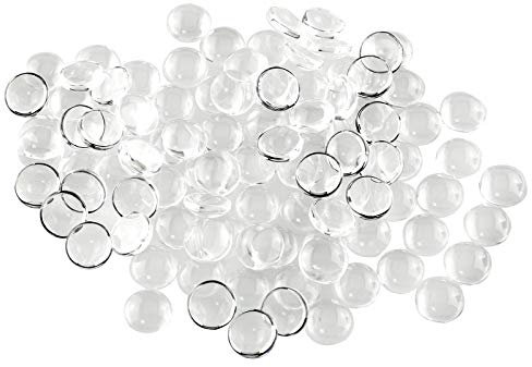 ZZHXSM Glass Cabochon 100PCS 10mm Flatback Clear Glass Domed Cabochons Transparent Round Cover Dome Tiles for Earring Necklace Pendant Ring Keychain Cameo Pendants DIY Craft Jewelry Making