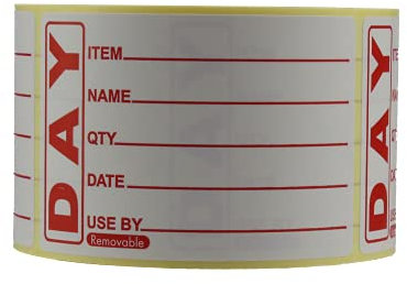 49x74mm Prepped Food Labels - Red Text Removable - Use by Food Labels - Food Rotation Roll - Supplied in Rolls of 500. Label Size: 49 x 75mm … (1 Roll of 500 Labels)