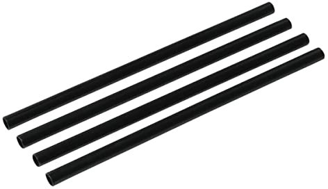 FMprofessional Pailles en plastique Ø 6 x 150 mm, pailles réutilisables, pailles réutilisables, tubes à boire, durables, couleur : noir, quantité : 1 lot de 50 pailles