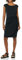 Amazon Essentials Damen Kleid in Wickeloptik mit Flügelärmeln und U-Boot-Ausschnitt, Schwarz, L