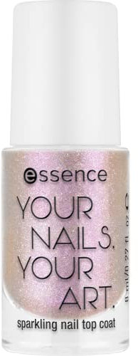essence YOUR NAILS. YOUR ART. sparkling nail top coat, Nr. 01 Top It Like It's Hot, mehrfarbig, sofortiges Ergebnis, glitzernd, holographisch, strahlend, schimmernd, glänzend (8ml)