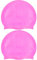 Newaner 2 Pièces Bonnet de Bain en Silicone pour Cheveux Longs, Protection auditive, Revêtement Ripstop pour Le Confort et la résistance au Glissement, Bonnets de Bain pour Hommes et Femmes（Rose）