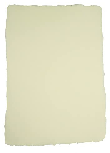 Netuno 5 Blatt Büttenpapier Ecru glatt DIN A4 ca. 205x 290 mm Bütten Briefpapier handgemacht für Briefkarten Einladungen Hochzeit Taufe Geburtstag Kommunion Urkunden Diplome Zertifikate