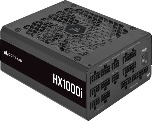 Corsair HX1000i, HXi Series, 80 Plus Platinum Fully Modular Ultra-Low Noise ATX Digital Power Supply (Triple EPS12V Connectors, 140mm Fluid Dynamic Bearing Fan, Zero RPM Fan Mode) Black