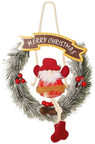 Weihnachtsfamiliendekorationen, Ornamente, Anhänger, Feiertagsornamente, Girlande, Weihnachtstafel, Kranz, Heimdekoration Naturmaterialien Basteln Set (B, One Size)
