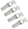 JZK Lot de 4 loquets à bascule à ressort en métal pour boîte à outils, loquet en métal, loquet à bascule, loquet de serrage pour boîte à outils, boîte en métal, boîte en bois