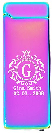 dachance Custom Personalized Cool Lighter Electric Gift Windproof USB Rechargeable Dual Arc for Camping Valentine's Day Gift (Custom)