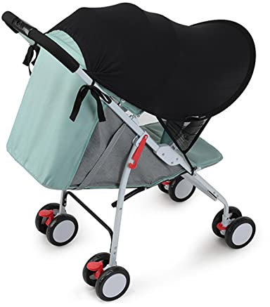 Daoguan Gidenfly Parasol Carrito Bebe Infantil Parasol para Silla de Paseo Sombrilla Carrito Bebe Universal Negro Protector Solar, Protección UV 50