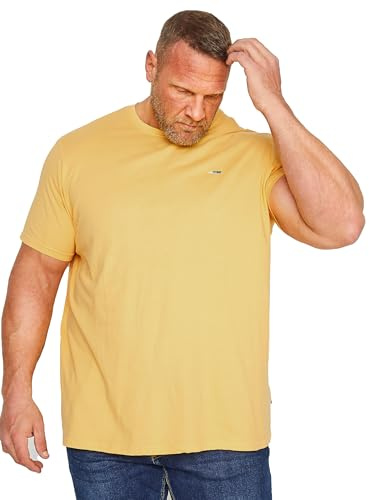 BadRhino Big & Tall Core Essential Everyday Tee Crew Neck Short Sleeve T-Shirt Top - Men's Longer Length 100% Cotton - M to 8XL